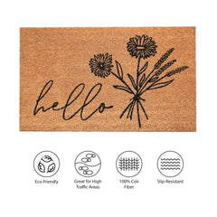 Calloway Mills Wildflower Bouquet Doormat on porch