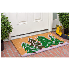 Calloway Mills Winter Wonderland Doormat side view, showing thickness
