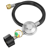 CALPOSE 2 Feet Propane Hose with Regulator and Gauge front view