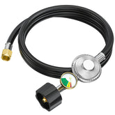 CALPOSE 6 Feet Propane Hose with Regulator and Gauge front view