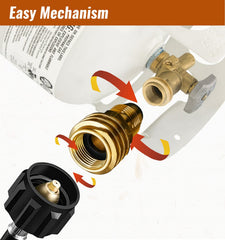 CALPOSE Propane Adapter alongside camping stove