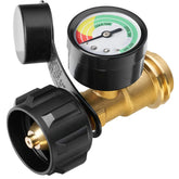 CALPOSE propane tank gauge front view with colour-coded indicators