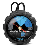 Camco TRAC Outdoors Fishing Barometer front view with colour-coded dial