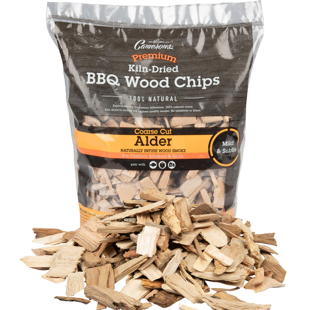 Camerons Alder Wood Smoker Chips 2 lb coarse cut packaging front view
