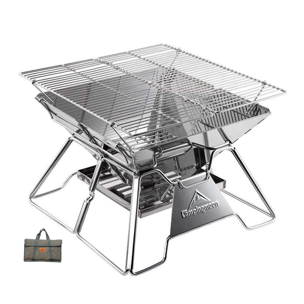 Camping Moon Portable Fire Pit Grill 14 Inch front view