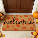 CandyHome Fall Door Mat with pumpkin design front view