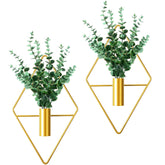 Canlierr hanging planter with artificial eucalyptus plant front view