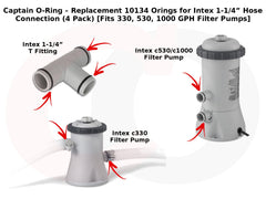 Captain O-Ring 10134 O-Rings for Intex Hose Connection