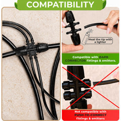 CARPATHEN 1/4" drip irrigation tubing connected to a drip emitter