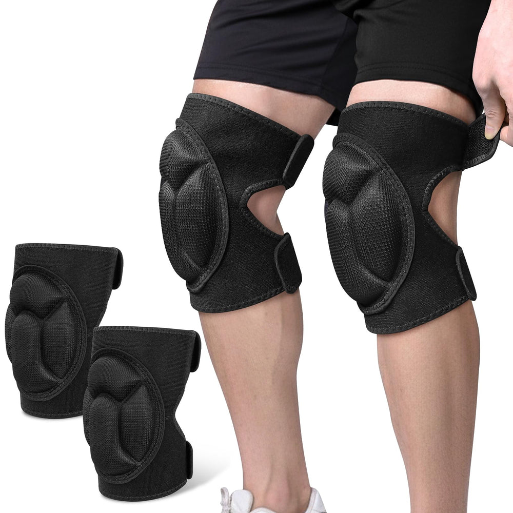 CarryEpic knee pads for cleaning and gardening, black color front view