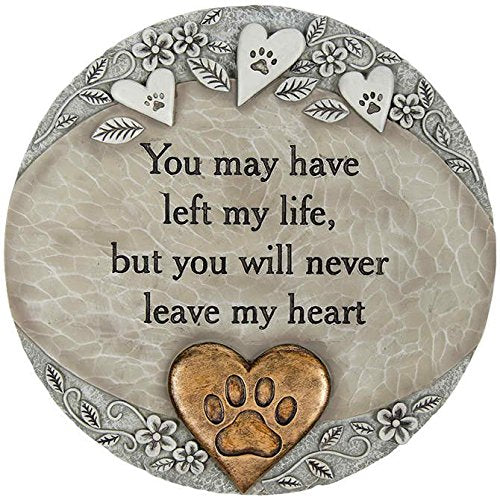 Carson Pet Heart Serene Garden Stone 10 inch, antique bronze finish front view