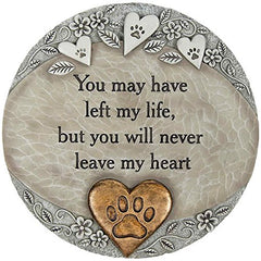 Carson Pet Heart Serene Garden Stone 10 inch, antique bronze finish front view