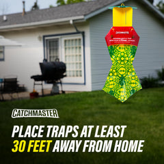 Catchmaster Japanese Beetle Trap in garden setting