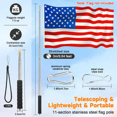 CATMOOW flag pole compact size of 14 inches