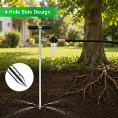 Caulimo watering spike showcasing the non-slip rubber T-handle