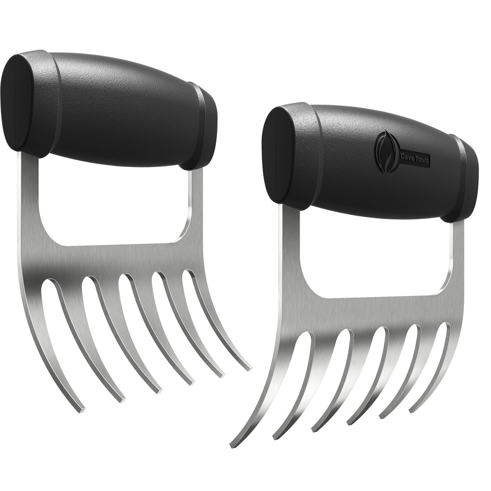 Cave Tools Metal Meat Claws front view, black stainless steel