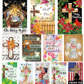 CDLong Christian garden flags set of 12 displayed outdoors