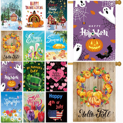 CDLong Seasonal Garden Flags Set of 12 showcasing various designs