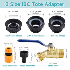 Ceaeso IBC Tote Tank Adapter in use with garden hose