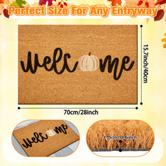 Ceenna Fall Welcome Doormat showing texture and coir material