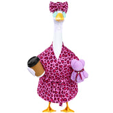 Celltestria lady goose outfit front view with pink leopard bathrobe
