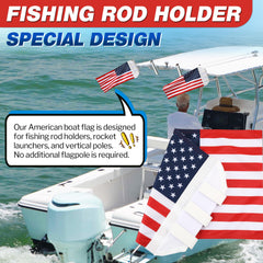 Ceoighe flag holder attached to a boat rod holder