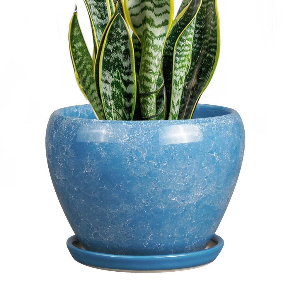 Ceramicfor 8 Inch Ceramic Planter in Gemstone Blue front view