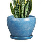 Ceramicfor 8 Inch Ceramic Planter in Gemstone Blue front view