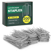 CEWOR 200 pack landscape staples 4 inches galvanized metal stakes in packaging