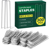 CEWOR landscape staples 6 inch galvanized steel pack front view