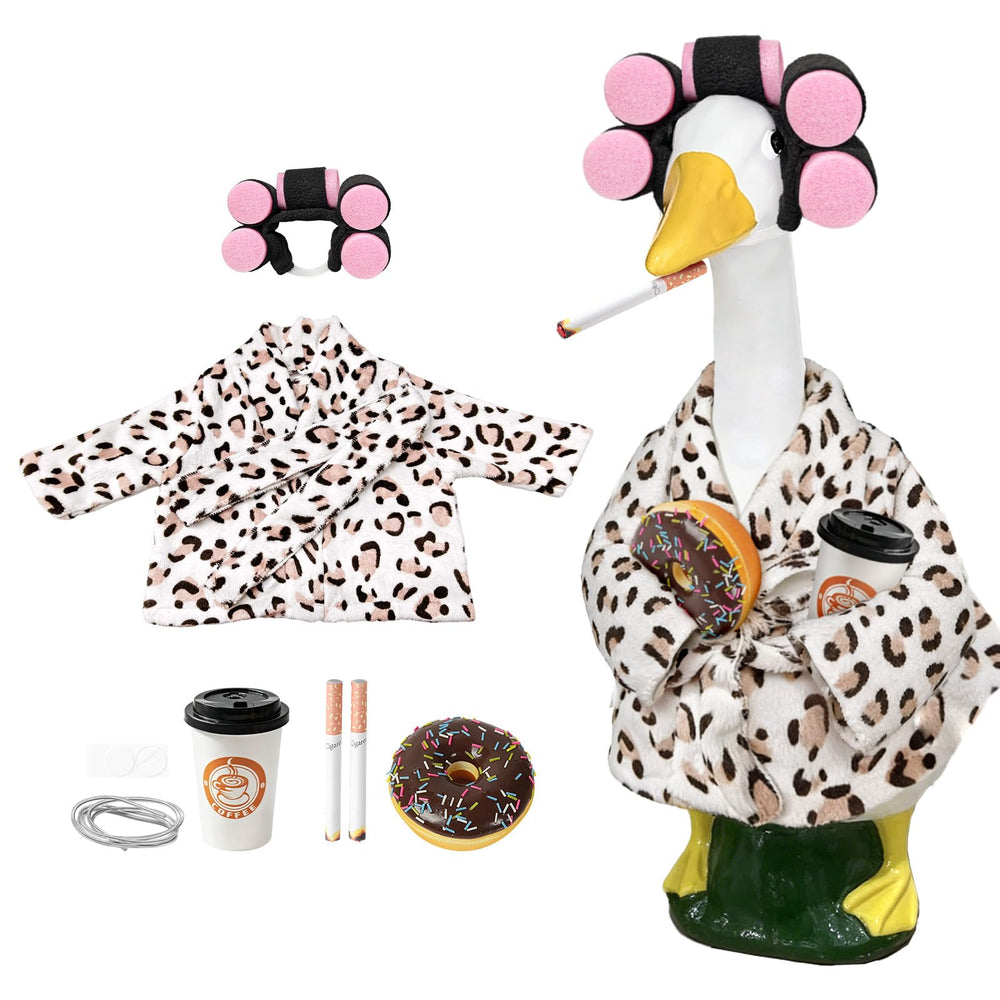 CHAONENG Goose Outfits Set, leopard print bathrobe with accessories