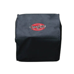 Char-Griller Side Fire Box Grill Cover in black with logo front view
