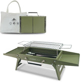 Charmline Portable Charcoal BBQ Grill front view in Green