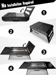 Charmline Portable Grill with sauces space opened