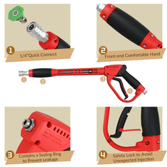 CHAVOR Pressure Washer Gun with 1/4 inch extension rod