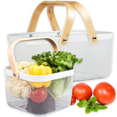 Cheardia large picnic basket front view in white