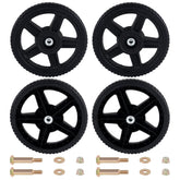 CheeMuii 12-inch lawn mower wheels kit, black front view