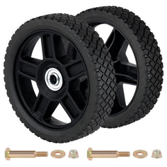 CheeMuii 2PCS 7-inch lawn mower wheels kit, black