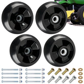 CheeMuii 4 Pack Lawn Mower Deck Wheels front view with accessories