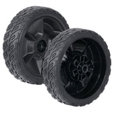 CheeMuii 8 inch lawn mower front wheels set, black, front view
