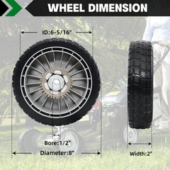 CheeMuii Pack of 4 Lawn Mower Wheels