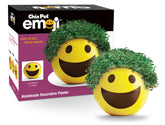 Chia Emoji Smiley Planter front view with seeds