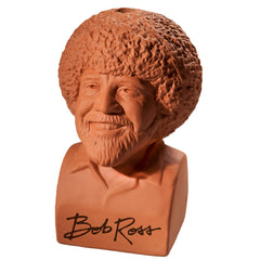 Chia Pet Bob Ross with green chia growth side view