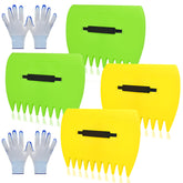 chicarry leaf scoops in yellow and green with gloves