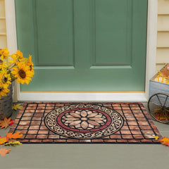 CHICHIC Door Mat showing non-slip rubber backing