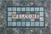 CHICHIC Heavy Duty Doormat in Blue, front view