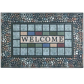 CHICHIC Large 24 x 36 Inch Heavy Duty Doormat front view in blue