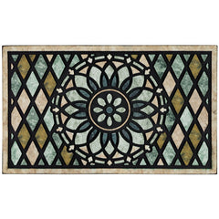 CHICHIC Welcome Door Mat 24x36 inch front view with flower design