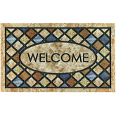 CHICHIC Welcome Door Mat 24x36 Inch in blue, front view