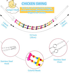 Chicken swing made of natural wood with a rough surface